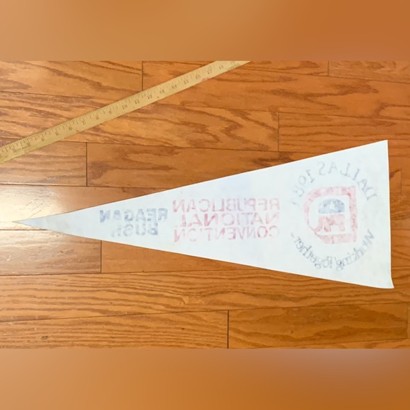 1984 Vintage Dallas Texas REPUBLICAN NATIONAL CONVENTION Pennant Flag - Picture 5 of 8
